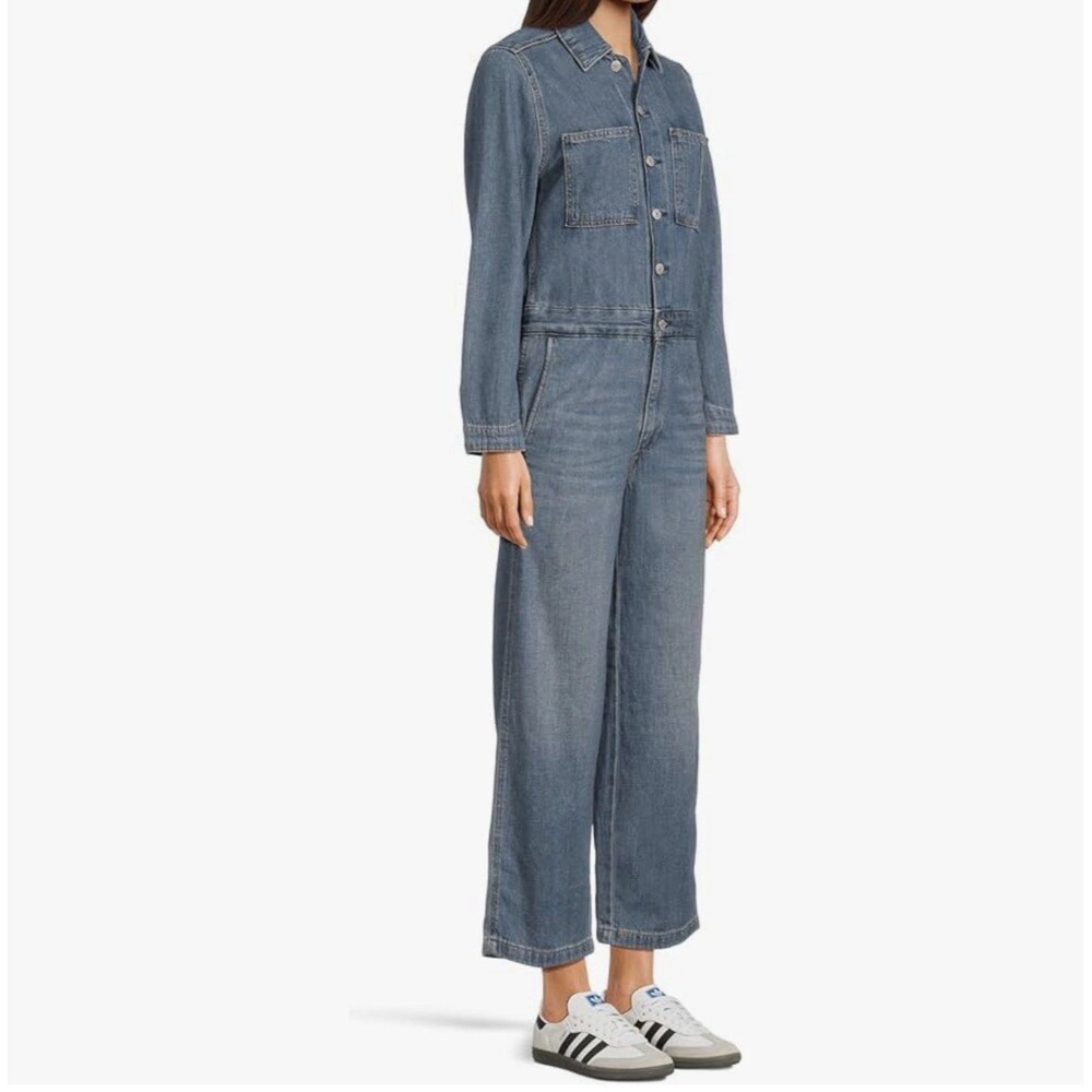 Levi's Iconic Jean Jumpsuit Long-Sleeve Button Down Women’s Small Coveralls Blue